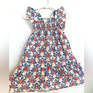 Zara Floral Kids Dress - Blue and Red